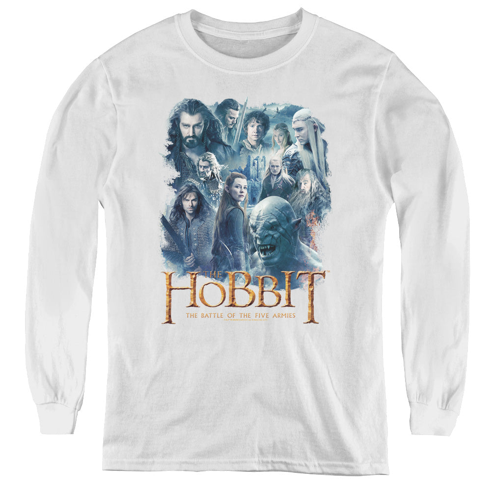Hobbit - Main Characters - Youth Long Sleeve Tee - White
