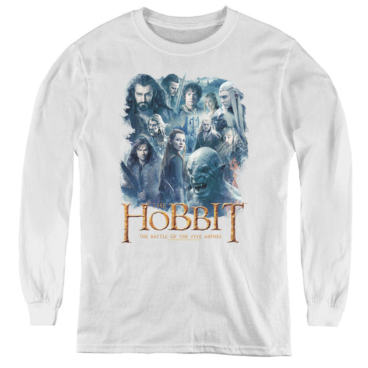 Hobbit - Main Characters - Youth Long Sleeve Tee - White