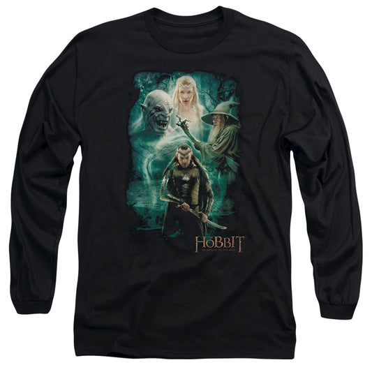 Hobbit - Elronds Crew - Long Sleeve Adult 18/1 - Black T-shirt