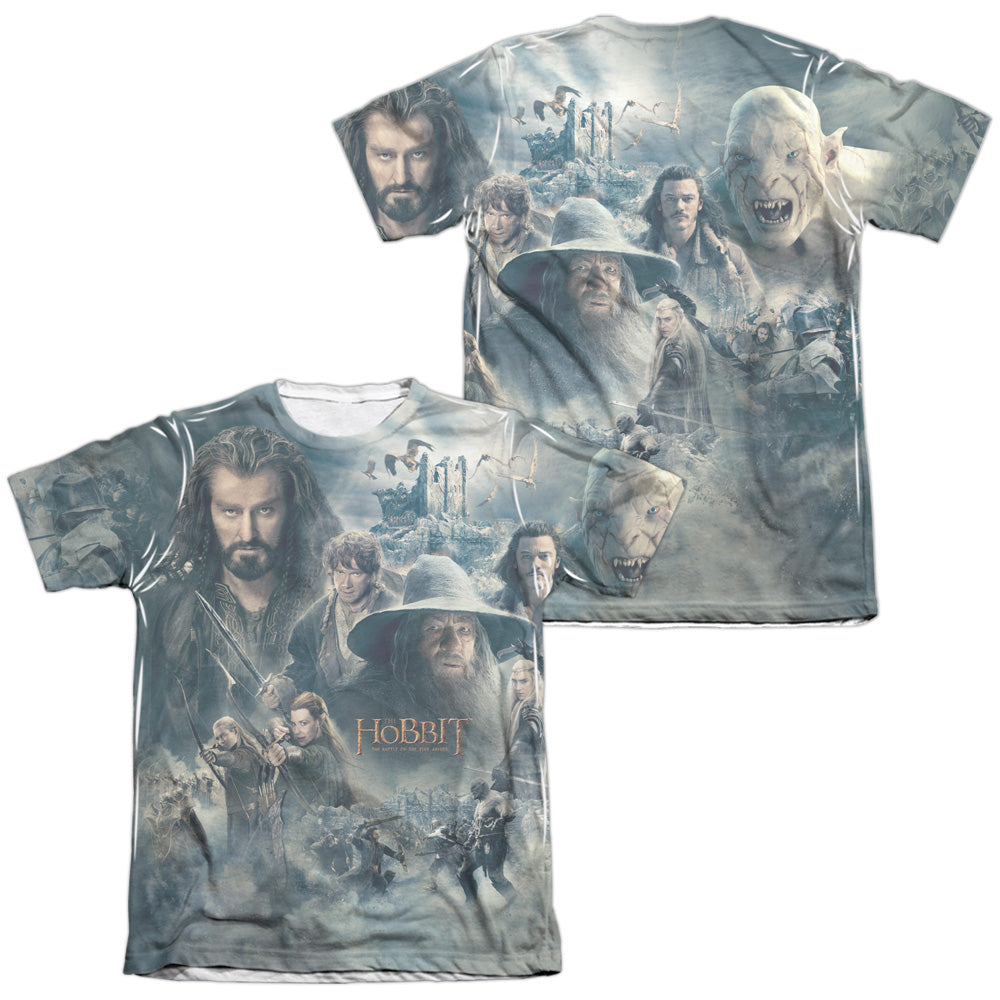 Hobbit - Epic Poster (Front/back) - Adult Poly/cotton Short Sleeve Tee - White T-shirt