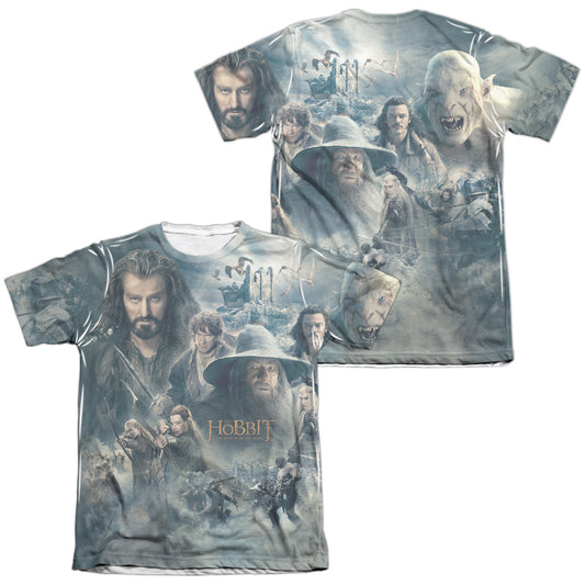 Hobbit - Epic Poster (Front/back) - Adult Poly/cotton Short Sleeve Tee - White T-shirt