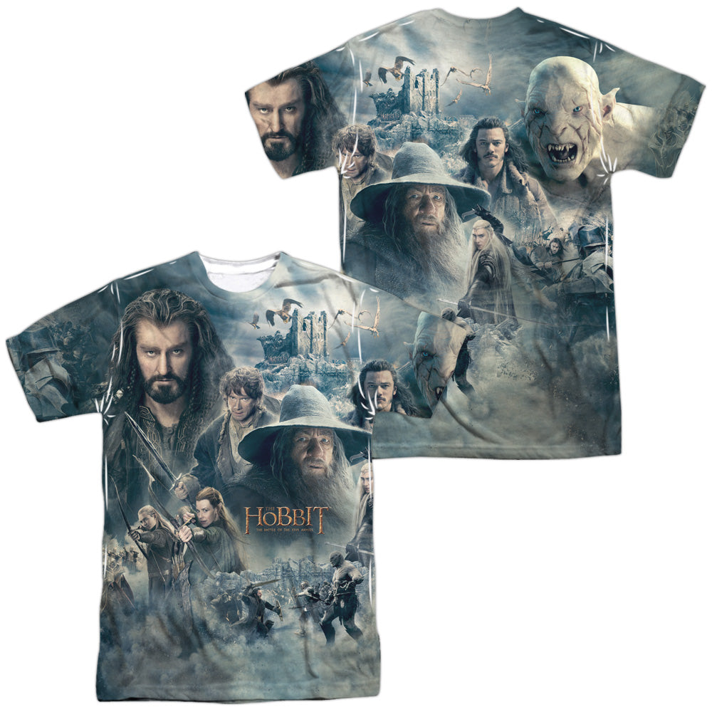 Hobbit - Epic Poster (Front/back) - Short Sleeve Adult Poly Crew - White T-shirt
