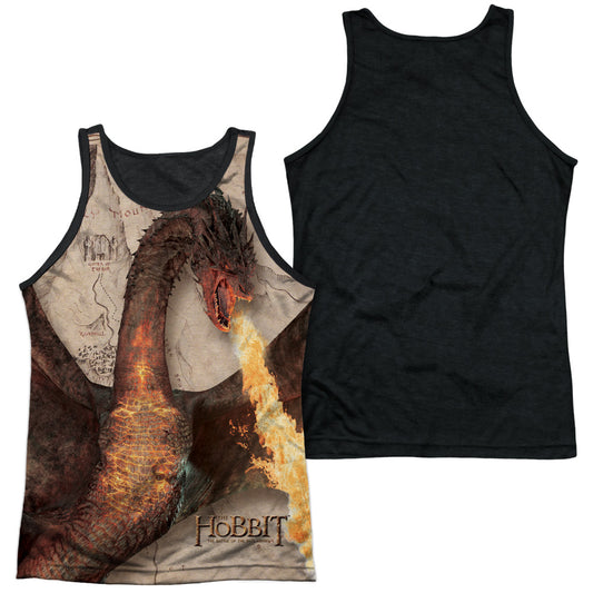 Hobbit - Smaug Attack - Adult Poly Tank Top Black Back - White