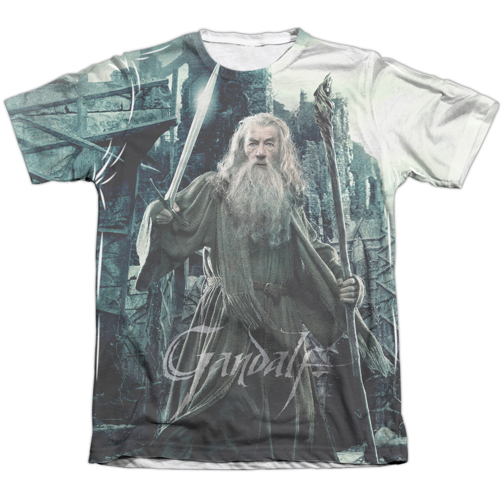 Hobbit - Wizard - Adult Poly/cotton Short Sleeve Tee - White T-shirt