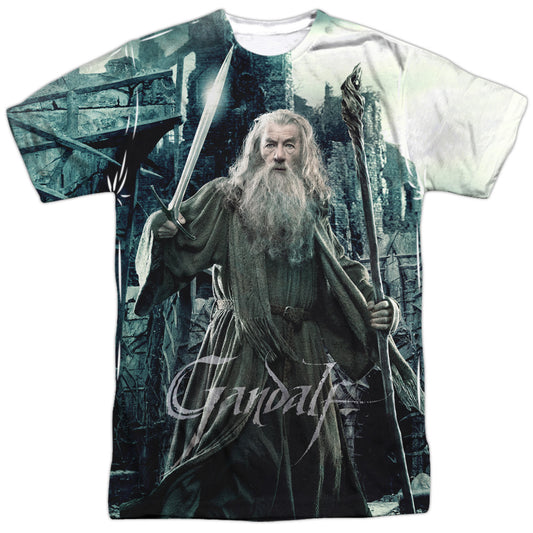 Hobbit - Wizard - Short Sleeve Adult Poly Crew - White T-shirt