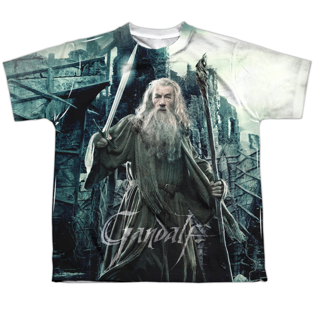 Hobbit - Wizard - Short Sleeve Youth Poly Crew - White T-shirt