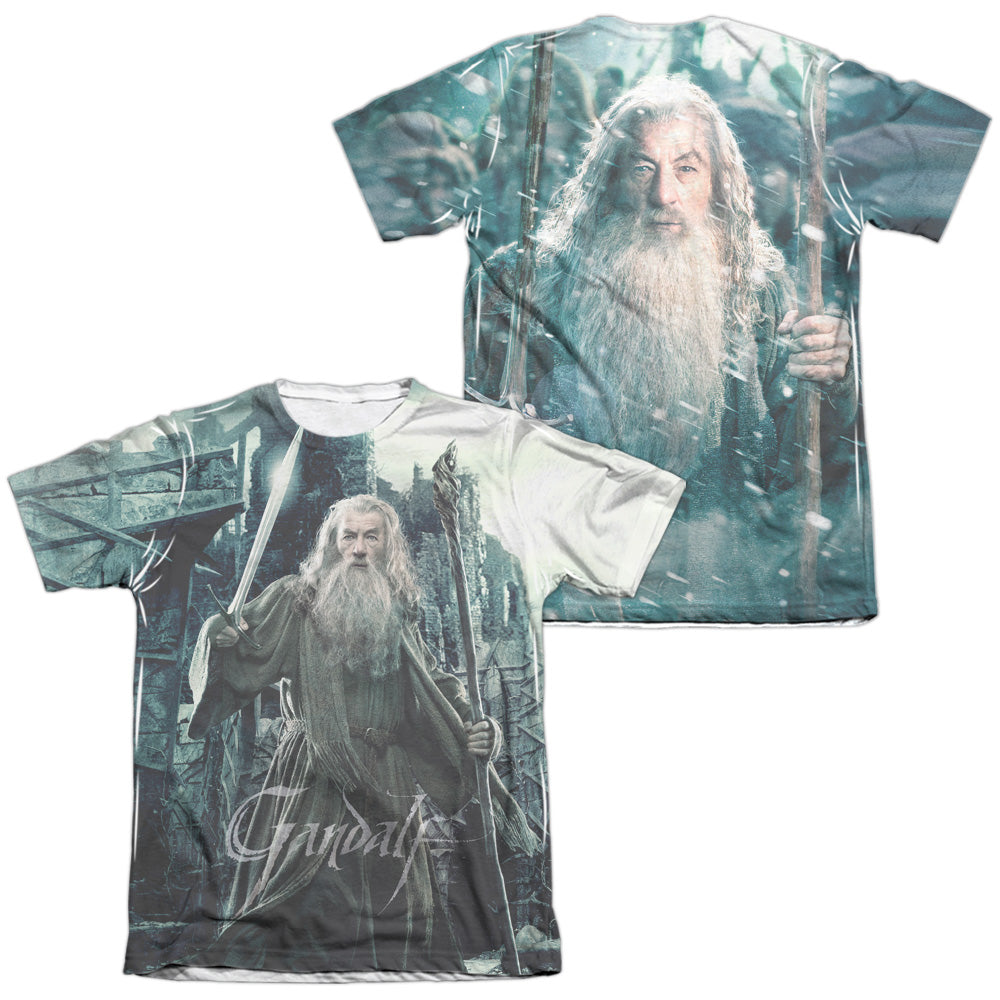 Hobbit - Wizard (Front/back) - Adult Poly/cotton Short Sleeve Tee - White T-shirt