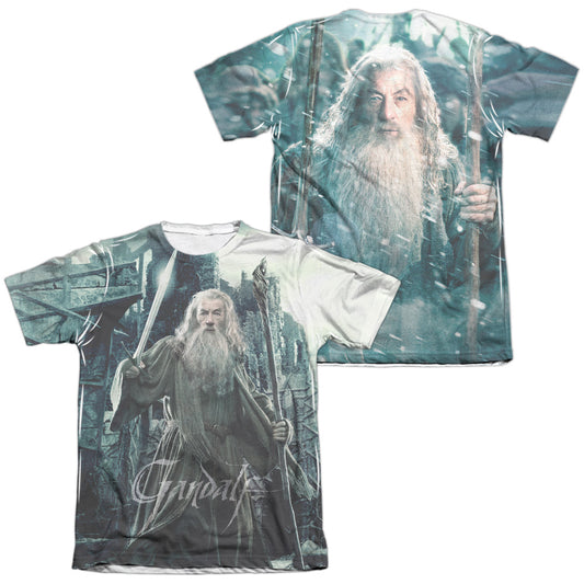 Hobbit - Wizard (Front/back) - Adult Poly/cotton Short Sleeve Tee - White T-shirt