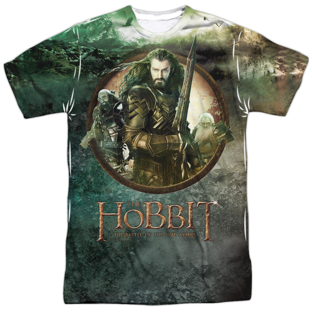 Hobbit - Dwarves Vs Azog - Short Sleeve Adult Poly Crew - White T-shirt