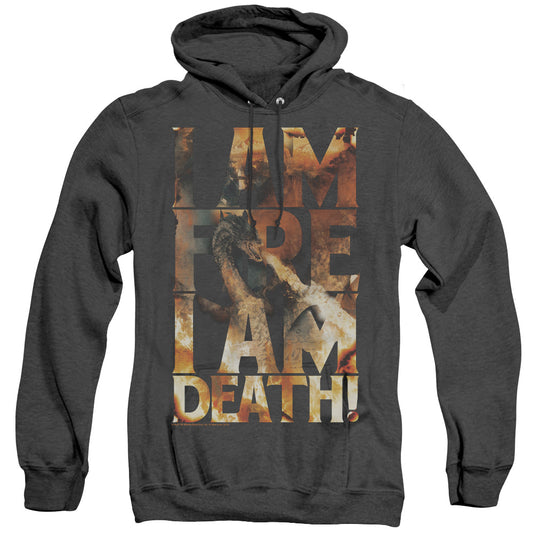 Hobbit - I Am Fire - Adult Heather Hoodie - Black