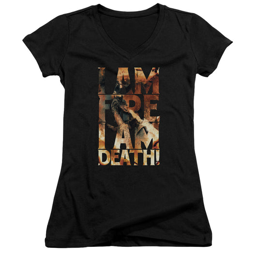 Hobbit - I Am Fire-junior V-neck - Black