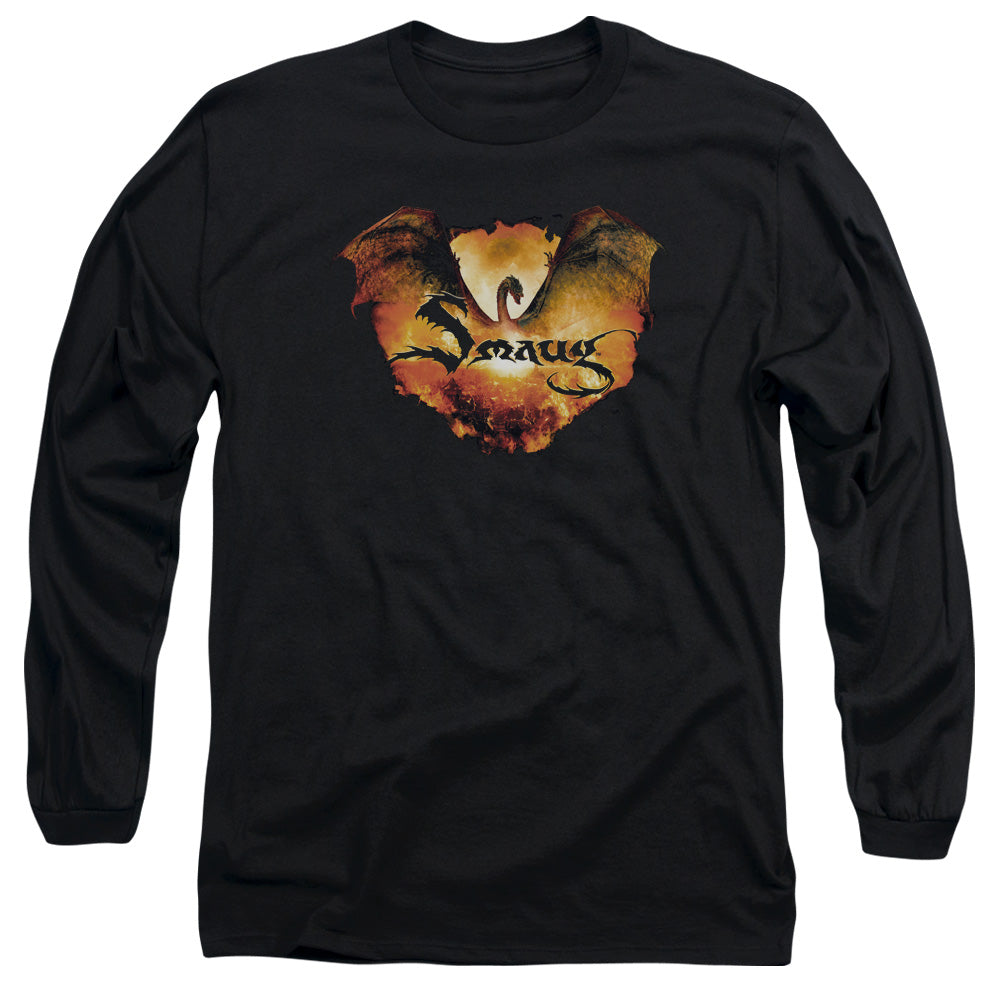 Hobbit - Reign In Flame - Long Sleeve Adult 18/1 - Black T-shirt