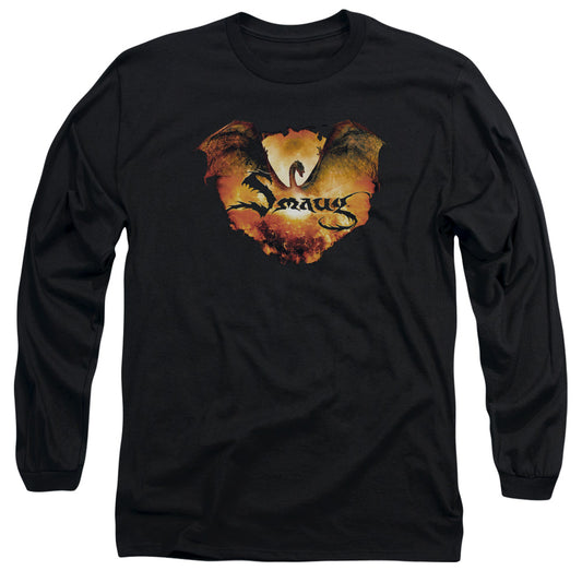 Hobbit - Reign In Flame - Long Sleeve Adult 18/1 - Black T-shirt