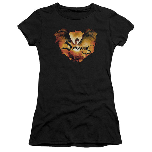 Hobbit - Reign In Flame - Short Sleeve Junior Sheer - Black T-shirt