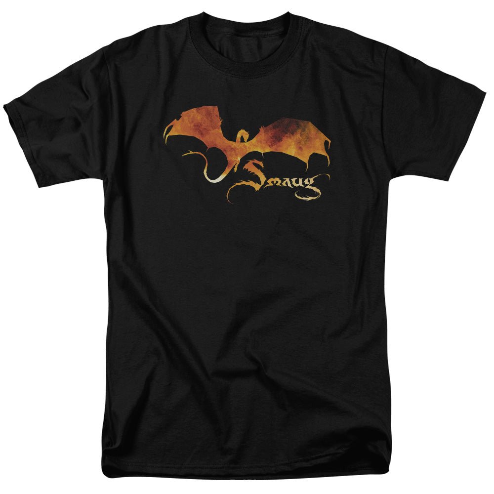 Hobbit - Smaug On Fire - Short Sleeve Adult 18/1 - Black T-shirt
