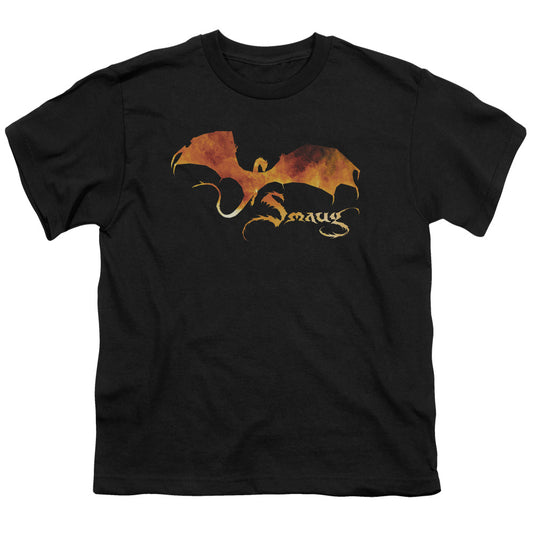 Hobbit - Smaug On Fire - Short Sleeve Youth 18/1 - Black T-shirt
