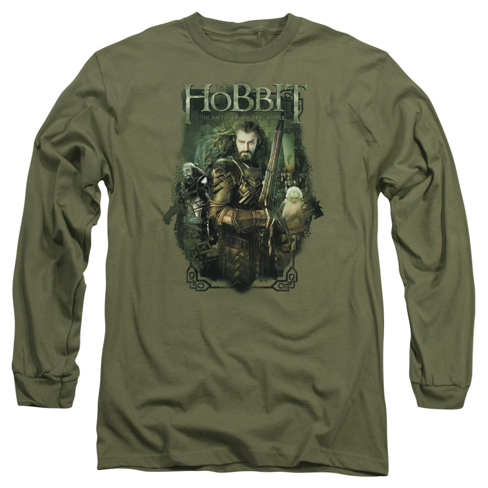Hobbit - Thorin And Company - Long Sleeve Adult 18/1 - Military Green T-shirt