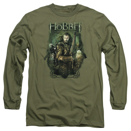 Hobbit - Thorin And Company - Long Sleeve Adult 18/1 - Military Green T-shirt