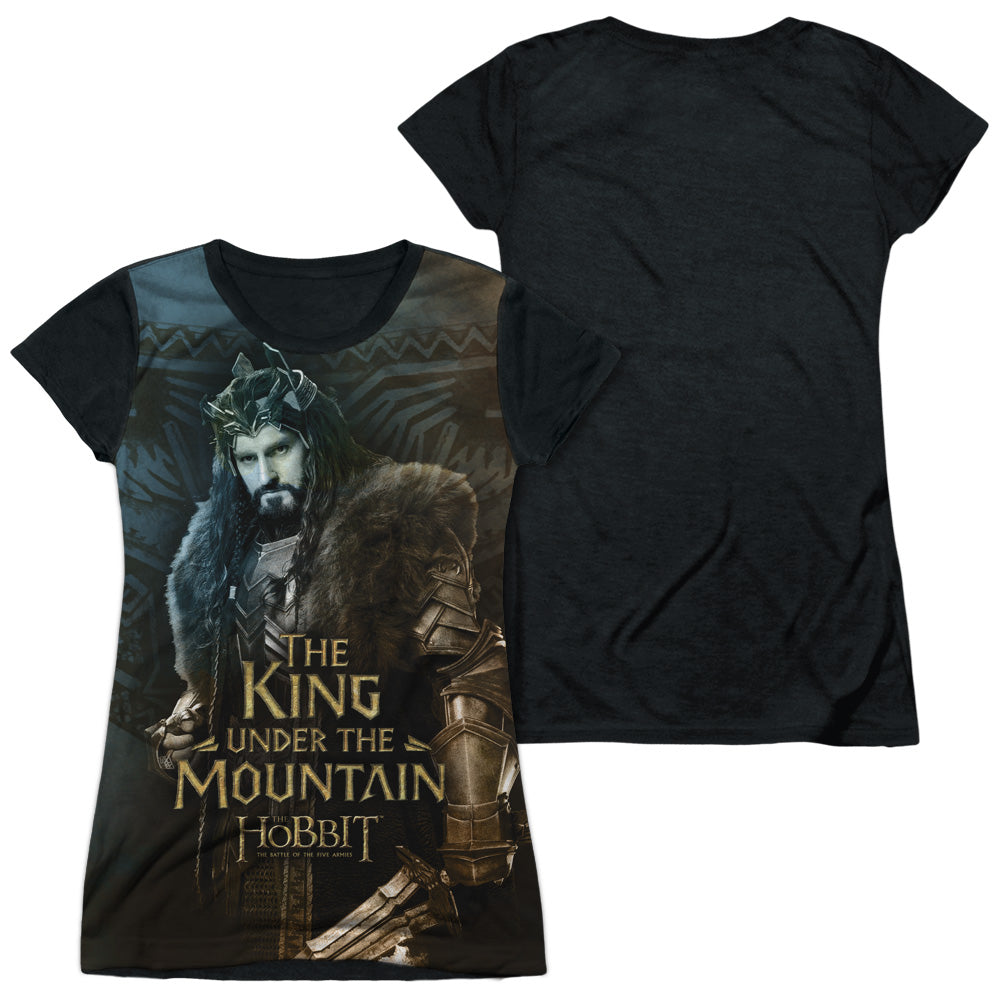 Hobbit - King - Short Sleeve Junior Poly Black Back - White T-shirt