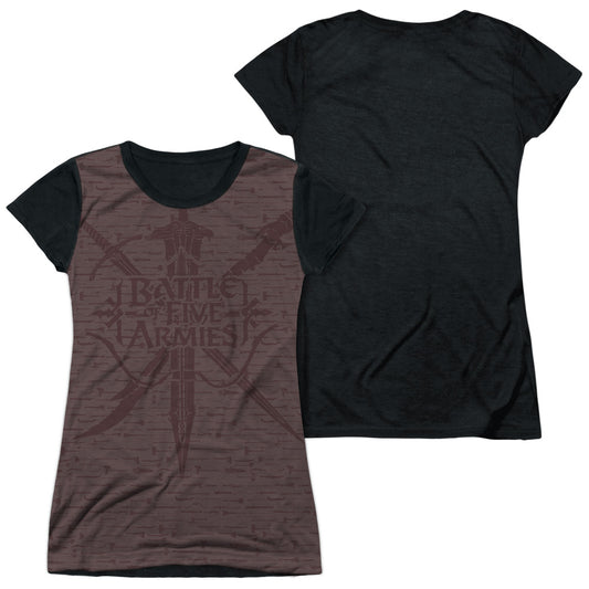 Hobbit - Weapons - Short Sleeve Junior Poly Black Back - White T-shirt