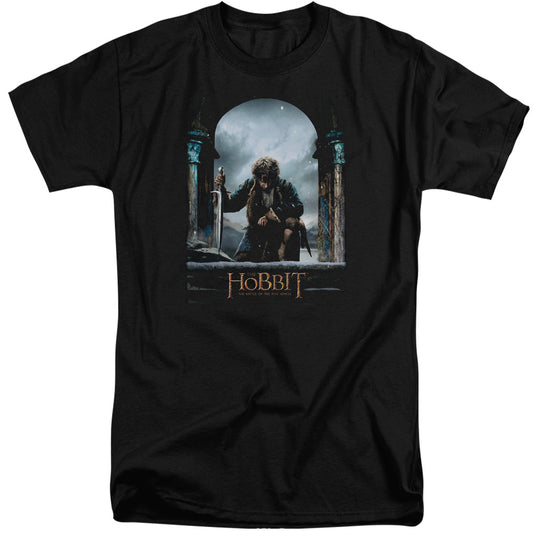 Hobbit - Bilbo Poster - Short Sleeve Adult Tall - Black T-shirt