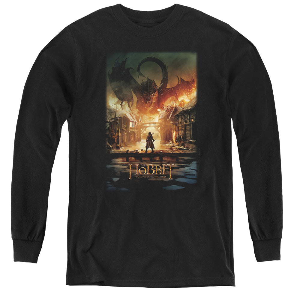 Hobbit - Smaug Poster - Youth Long Sleeve Tee - Black