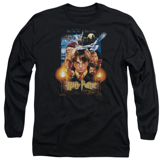 Harry Potter - Movie Poster - Long Sleeve Adult 18/1 - Black T-shirt