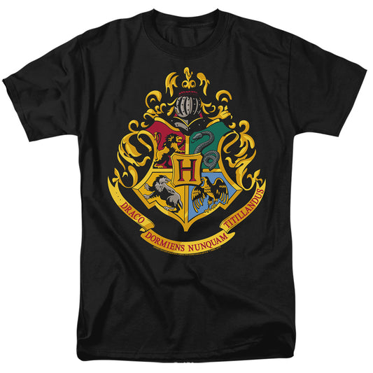 Harry Potter - Hogwarts Crest - Short Sleeve Adult 18/1 - Black T-shirt