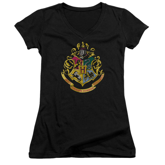 Harry Potter - Hogwarts Crest-junior V-neck - Black