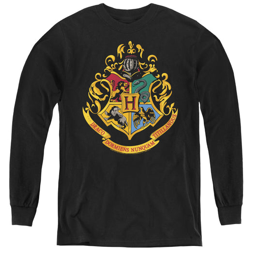 Harry Potter - Hogwarts Crest - Youth Long Sleeve Tee - Black