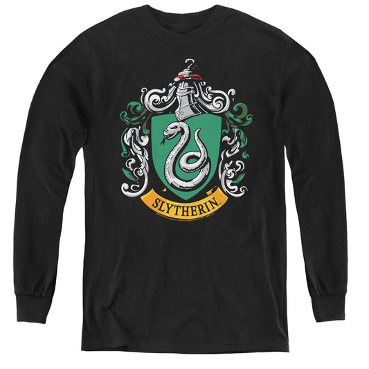 Harry Potter - Slytherin Crest - Youth Long Sleeve Tee - Black