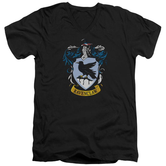 Harry Potter - Ravenclaw Crest - Short Sleeve Adult V-neck 30/1 - Black T-shirt