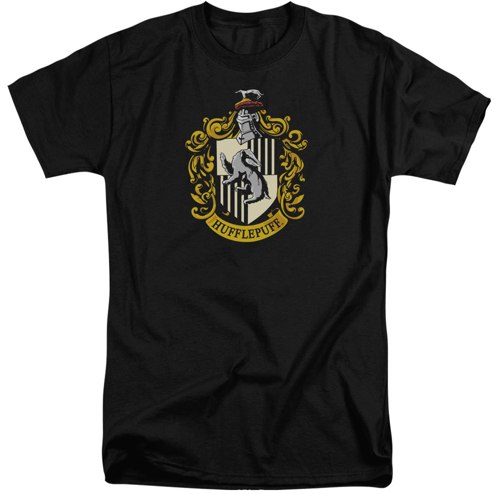 Harry Potter - Hufflepuff Crest - Short Sleeve Adult Tall 18/1 - Black T-shirt