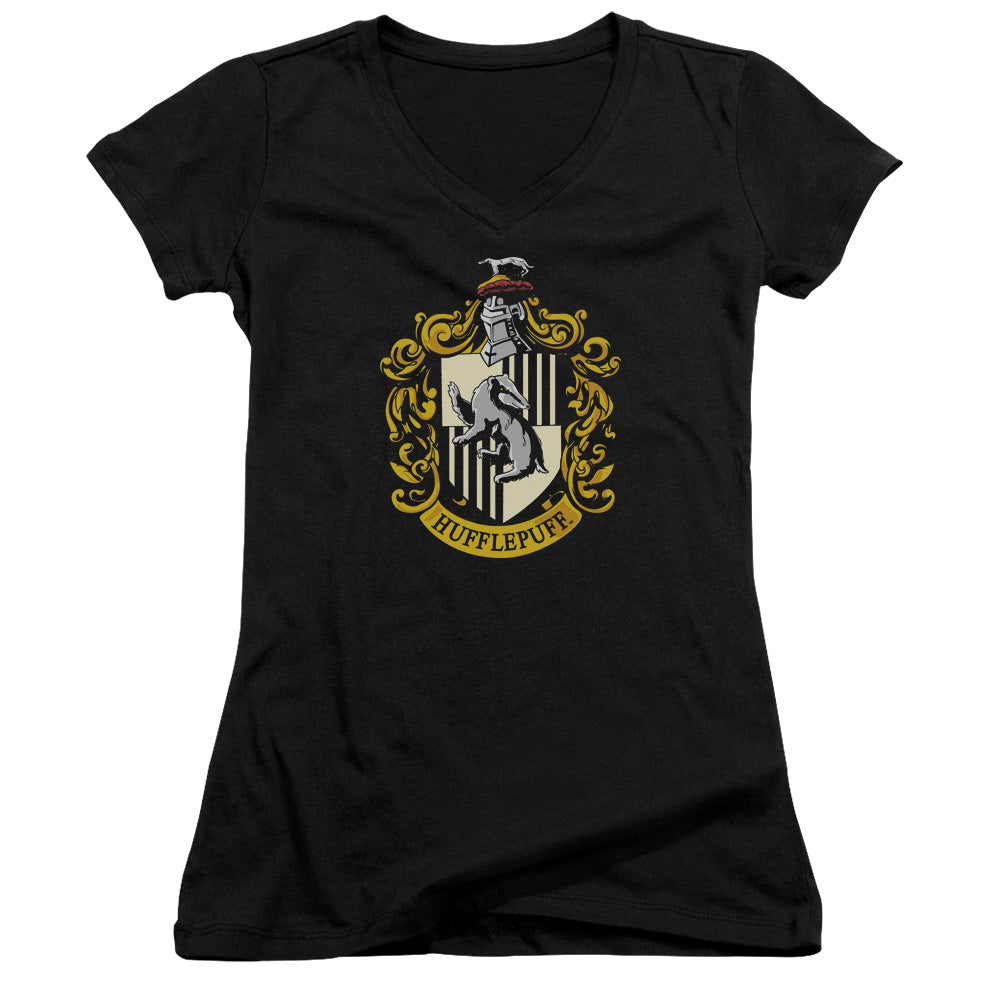 Harry Potter - Hufflepuff Crest-junior V-neck - Black