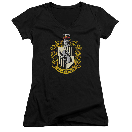 Harry Potter - Hufflepuff Crest-junior V-neck - Black