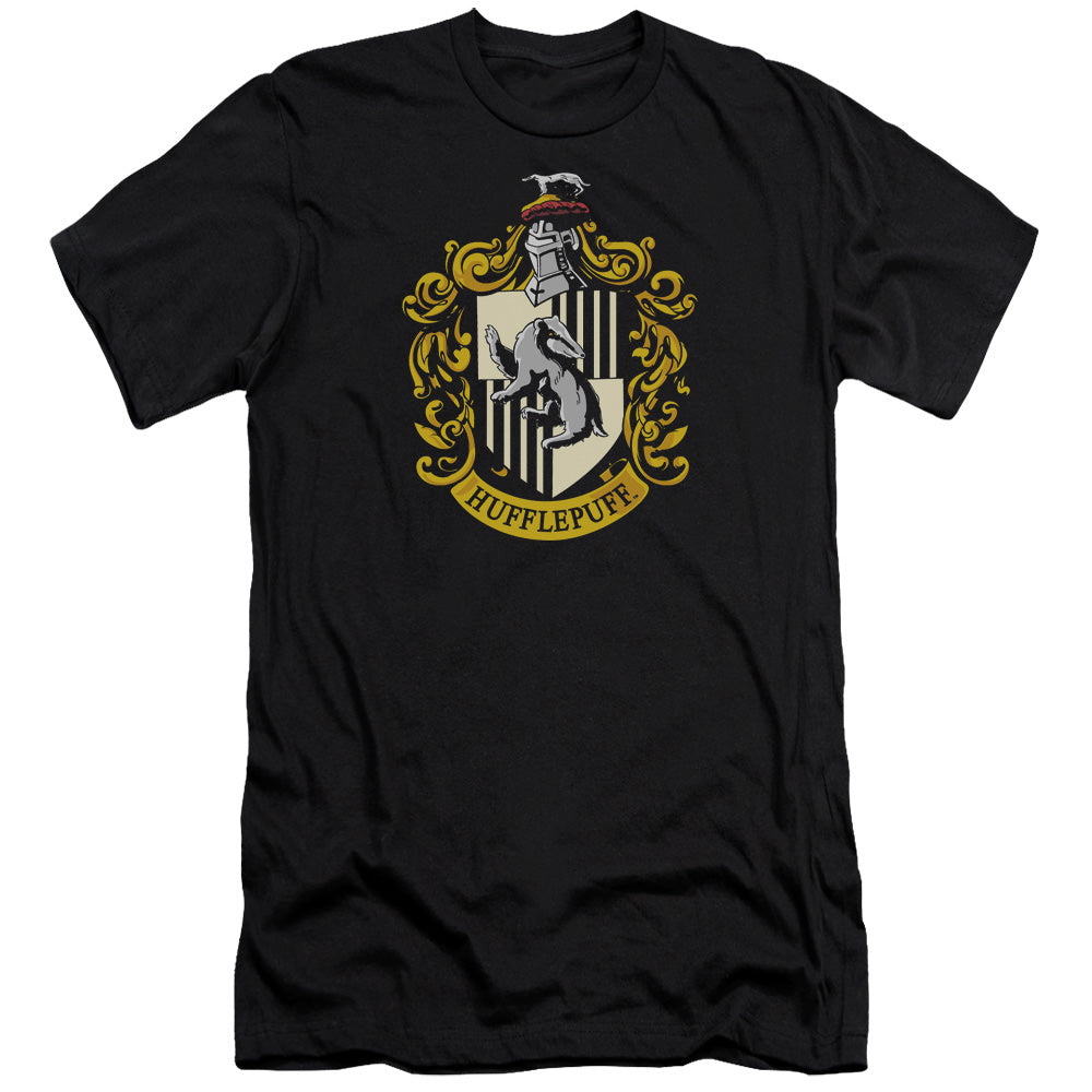 Harry Potter - Hufflepuff Crest - Short Sleeve Adult 30/1 - Black T-shirt