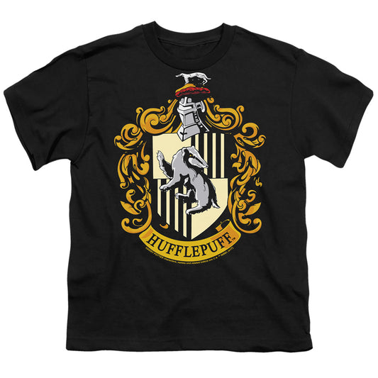 Harry Potter - Hufflepuff Crest - Short Sleeve Youth 18/1 - Black T-shirt