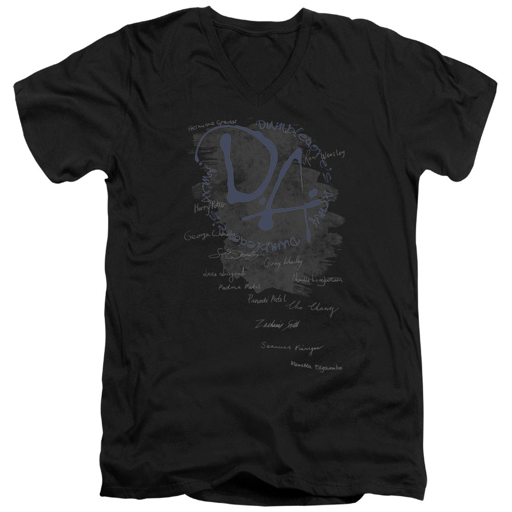 Harry Potter - Dumbledores Army - Short Sleeve Adult V-neck 30/1 - Black T-shirt