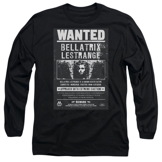 Harry Potter - Wanted Bellatrix - Long Sleeve Adult 18/1 - Black T-shirt