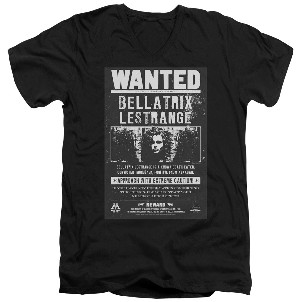 Harry Potter - Wanted Bellatrix - Short Sleeve Adult V-neck 30/1 - Black T-shirt