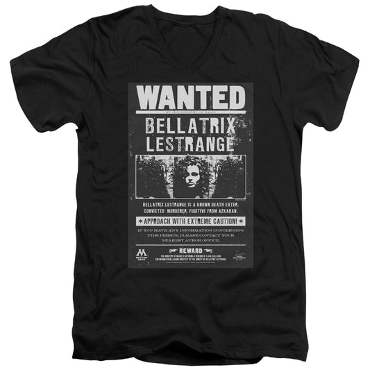 Harry Potter - Wanted Bellatrix - Short Sleeve Adult V-neck 30/1 - Black T-shirt