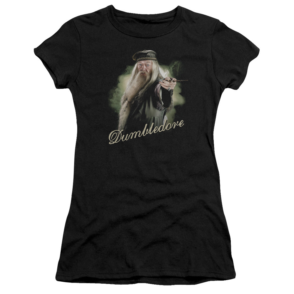Harry Potter - Dumbledore Wand - Short Sleeve Junior Sheer - Black T-shirt