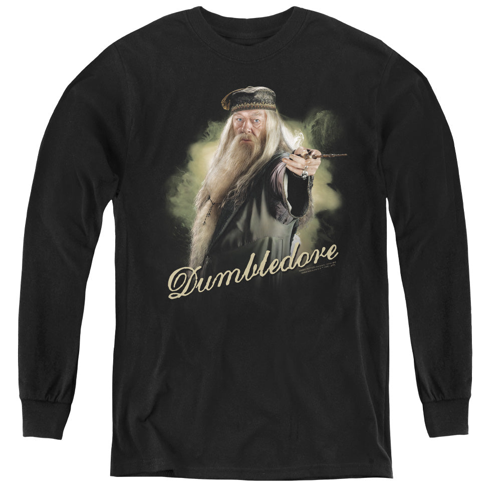 Harry Potter - Dumbledore Wand - Youth Long Sleeve Tee - Black