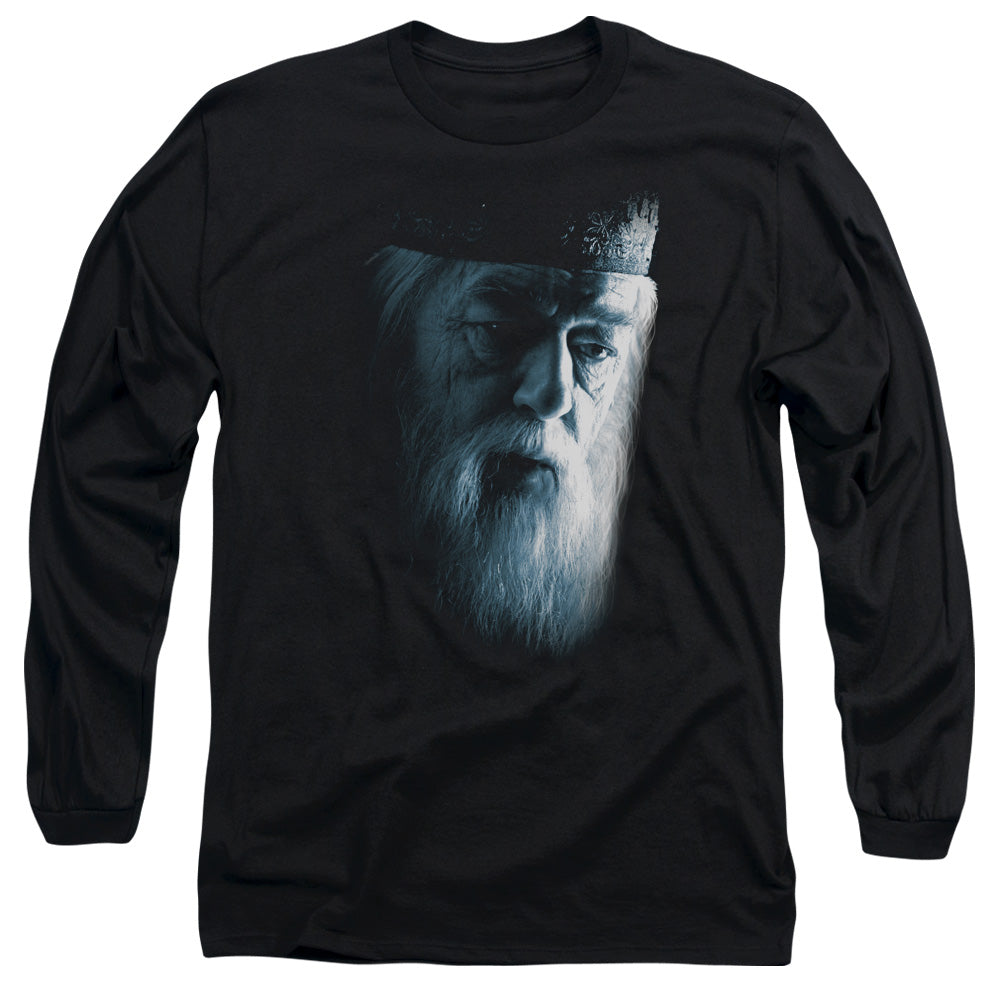 Harry Potter - Dumbledore Face - Long Sleeve Adult 18/1 - Black T-shirt
