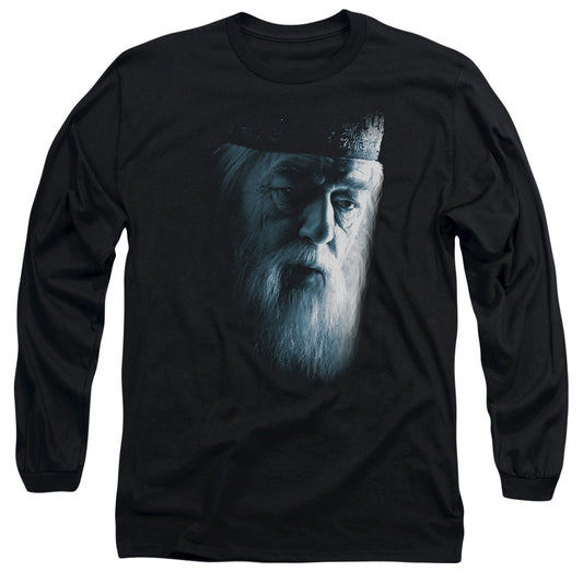 Harry Potter - Dumbledore Face - Long Sleeve Adult 18/1 - Black T-shirt