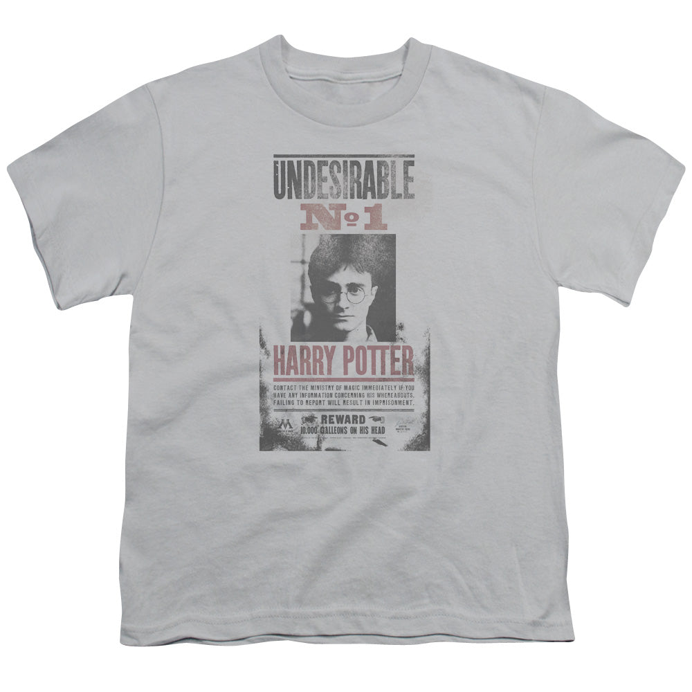 Harry Potter - Undesirable No1 Distressed - Short Sleeve Youth 18/1 - Silver T-shirt