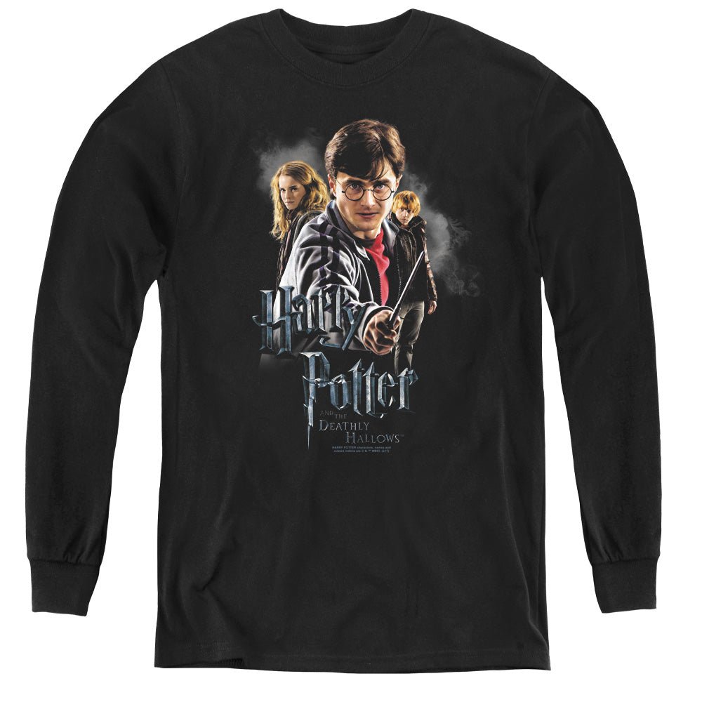 Harry Potter - Deathly Hollows Cast - Youth Long Sleeve Tee - Black