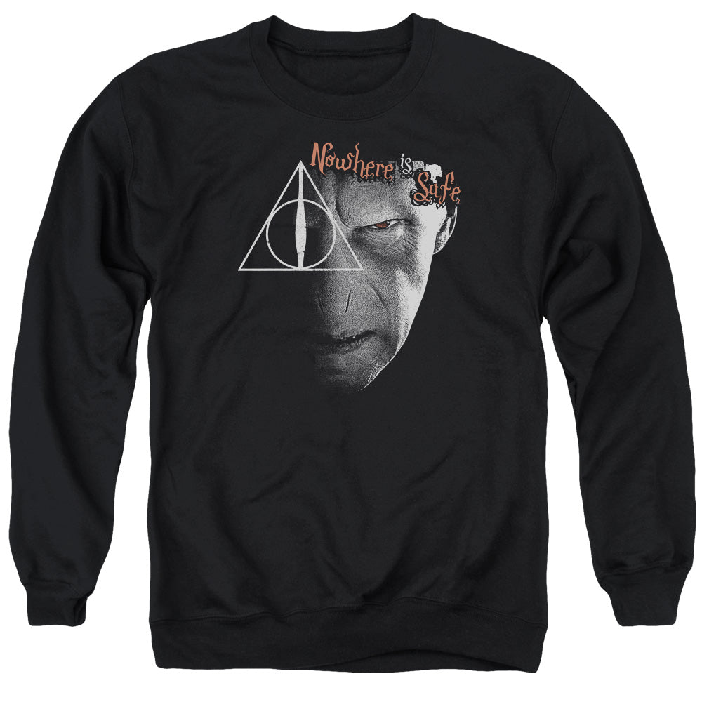 Harry Potter - Nowhere Is Safe - Adult Crewneck Sweatshirt - Black
