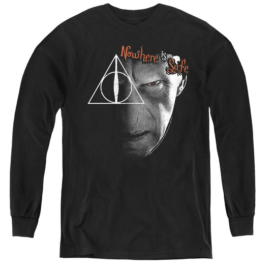 Harry Potter - Nowhere Is Safe - Youth Long Sleeve Tee - Black