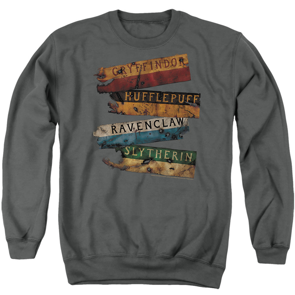 Harry Potter - Burnt Banners - Adult Crewneck Sweatshirt - Charcoal